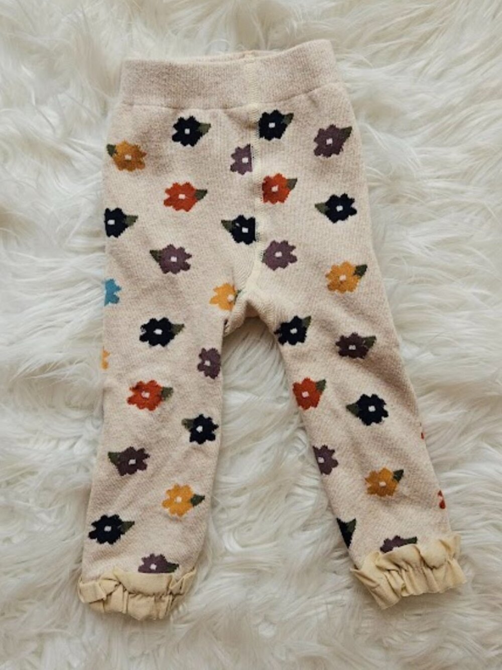 Ruffle Butts Floral Footless Tights Baby Autumn Petals Kids Leggings 12-18M Pant